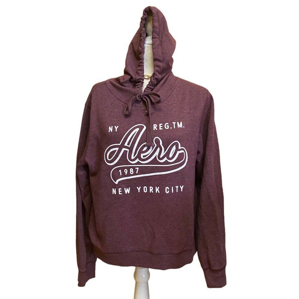 AEROPOSTALE Hoodie Women's AERO 1987 Wine Red Size L